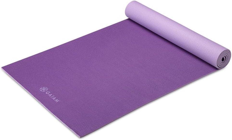Gaiam Solid Color Yoga Mat, Non Slip Exercise & Fitness Mat for All Types of Yoga, Pilates & Floor Exercises