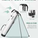 Golf Stand Bag, Lightweight Par 3 Golf Bag Holds Up to 7 Clubs with Two Way Dividers Cooler Pocket Shoulder Strap and Multiple Storage Pockets for Men and Women