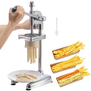 VEVOR Super long French Fry Squeezer, Commercial Fried Potato Strips Maker, Extra Long Japanese Style French Fries Maker with Pull-out Extruder, Manual Mashed Potato Extruder for Food Truck, Kitchen