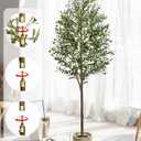 6FT Artificial Olive Tree - Indoor Tall Faux Olive Trees with Planter&Basket, Large Fake Olive Silk Tree Realistic Olive Plants with Branches and Fruits for Home Decor Office Living Room
