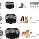 Siedihit Dark Grey Puppy Playpen for Large Dog Cat, Dogs Tent Crates Cage Indoor/Outdoor, Portable Pop Up Dog Kennel with Carrying Bag for Rabbits, (Dark Grey, Large)