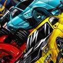 AILONEN Racing Car Comforter Set Full Size, Cool Speed Race Car Bedding Sets for Kids Boys,Automobile Extreme Sport Duvet Set,Checkered Squares Quilt Set,3 Pieces,1 Quilt and 2 Pillowcases,Microfibre