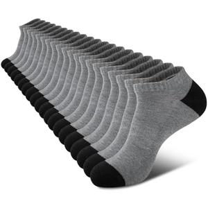 COOVAN 10 Pairs Mens Cushion Ankle Socks Men 10 Pack Low Cut Comfort Breathable Casual Socks
