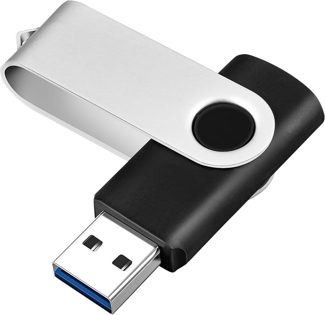 8GB Flash Drive 3 Pack Bulk USB Flash Drives, USB2.0 Thumb Drive USB Stick for Data Storage Backup, Jump Drive Pen Drive Zip Drive Memory Stick with Indicator, USB Storage Flash Drive Swivel Design