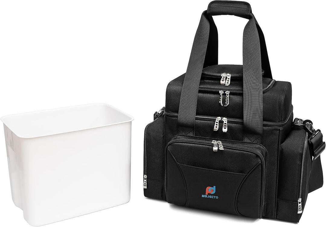 Extra Large Cooler Bag (15x12.5x9 in) with Leakproof Hard Liner. Two Insulated Compartment, Heavy Duty Fabric, Thick Insulation, Reinforced Stiches, Multiple Pockets, Durable Zipper.