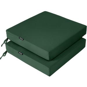 Favoyard Patio Chair Cushions 19 x 19 x 3 Inch Waterproof Outdoor Seat Cushions for Patio Furniture 3-Year Color Fastness Garden Sofa Couch Chair Pads with Handle & Adjustable Straps Set of 2, Green