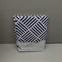 DII Indoor/Outdoor Vinyl Tabletop Collection Grid Pattern, Flannel Backed Tablecloth, Rectangle, 60x84, Navy