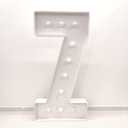 2.4FT/28.74in Marquee Light up Numbers Marquee Number 7 with White Lights for Birthday Party Large Mosaic Frame Letter Cardboard Pre-Cut Giant Cut-Out Thick Foam Board Sign DIY Decorations