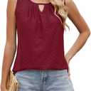 Womens Casual Summer Tank Tops 2025 Sleeveless Business Work Shirts Loose Fit Trendy Tops Flowy Clothes Outfits (Red, L)