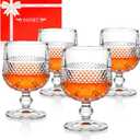 Cognac & Brandy Crystal Small Glasses Snifter, Set of 4 - Handcrafted - 100% Lead-Free Crystal Glass - Great for Spirits Drinks - 8.5-ounce