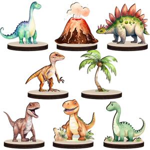 Beeveer 16 Pieces Dinosaur Party Centerpieces for Table Decorations 3D Dino Safari Jungle Animal Theme Baby Shower Table Topper Stand Decor For Boys Girls(Dinosaur)