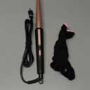 Hair Curling Wand, 0.5-1Inch Tapered Curling Iron, Professional Ceramic Hair Curler Wand with Heat-Resistant Glove, Dual Voltage (Pink) (Gold)