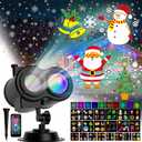 2025 Upgrade Christmas Halloween Projector Lights Outdoor, COOLWUFAN 2-in-1 Holiday Projector Lights Decorations, 30 Bright HD Effects (20 Slides) Projection Light for Xmas Party Garden Yard Decor