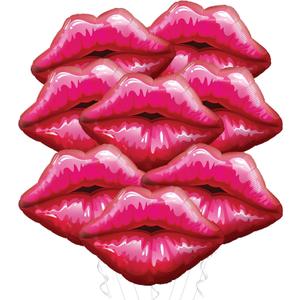 KatchOn, Red Lip Balloons - 30 Inch, Pack of 8 | Kiss Balloons for Anniversary Party Decorations | Lips Foil Balloons for Bachelorette Party Decorations, Night Party Decorations Valentines Decor