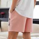 WDIRARA Men's Colorblock Drawstring Waist Summer Shorts Corduroy Casual Short with Pockets Pink XS (Pink, XS)