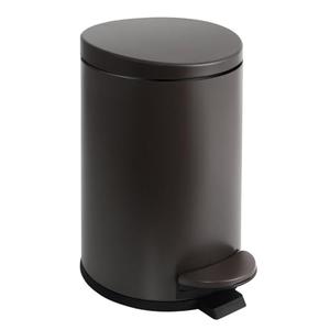 TIPGO Small Trash Can with Lid Soft Close, 4.5 Liters / 1.2 Gallon Bathroom Garbage Can, Mini Step Trash Bin, Stainless Steel Wastebasket for Bathroom, Bedroom, Office (Brown)