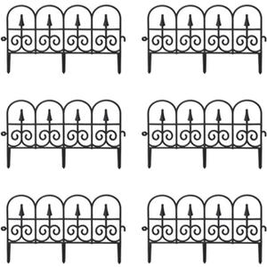 PP Garden Fence Insert Plastic Fence Garden Picket Fence Edgings Lawn Flowerbeds Plant Borders Decorative Garden Yard Outdoor Products No Dig Fence 6PCS