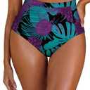 Arolina Women's Plus Size High Waisted Swim Shorts Tummy Control Ruched Bikini Bottoms Full Coverage Tankini Bathing Ruched Suit Bottoms Size 18 W