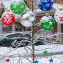 Huoety 9'' Inflatable Christmas Ornaments (15-Pack) | Large Outdoor Decor Balls for Yard, Patio & Tree | Festive Holiday Party Decorations