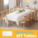 White Plastic Table Cloth - 4 Pack 54" × 108" Rectangle Disposable Tablecloths for 6FT Tables, Waterproof Table Cover for Party, Holiday & Gathering Use, White