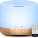 Aromatherapy Essential Oil Diffuser for Room: Colorful Aroma Air Humidifier with Adjustable Cool Mist Mode, Waterless Auto Off Ultrasonic Diffusers for Large Small Room Home Office 500ML, Brown 
