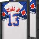 Jersey Frame Display Case 2 Pack- Large Sports Jersey Display Case, Wall Mount Lockable Flat Jersey Shadow Box with 98% UV Protection for Football, Baseball, Basketball, Hockey, Soccer, Black