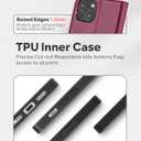 OCASE Compatible with iPhone 14 Wallet Case, PU Leather Flip Folio Case with Card Holders RFID Blocking Kickstand [Shockproof TPU Inner Shell] Phone Cover 6.1 Inch 2022 (Burgundy)