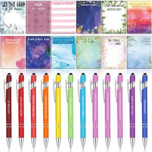 Geyee 24 Pcs Back to School Teacher Gifts Inspiration Sticky Notes with Funny Pens 3 x 4 Inch Employee Appreciation Gifts for Coworkers Teacher Employee Office Staff Work Team Appreciation Gift
