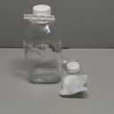 Syntic 2 Qt Glass Milk Bottle with Reusable Strong Airtight SCREW LID, 64 Oz Glass Juice Bottles for Almond Milk, Oat/Nut Milk 0.5 Gal Water Bottle with 2 Exact Scale Lines, Extra Handle AND Cap！