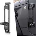 for JK JL JT Hinge Step Foldable Foot Pedal with Bottle Opener Compatible with 2007-2026 Jeep Wrangler JK JL JKU JLU Unlimited & Gladiator JT 2/4 Doors, Star Sign Door Foot Step Accessories