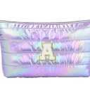 Pack of 3 Hiroyuki Iridescent Quilted Makeup Bag (A, purple)