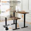 Monomi Electric Height Adjustable Standing Desk, 48x24 Inches, Ergonomic Home Office Sit/Stand Up Desk with Two-Piece Desktop (Black Steel Frame/Rustic Brown Top)