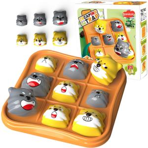 STEM Board Games Kids Toys - Classic Three-in-a-Row Tic Tac Toe for Education and Memory Development, Puzzle Travel Game for 4+ Year Old Boys and Girls, Brain Teaser Birthday Gift for Kids Ages 4-8