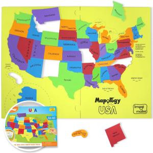 Imagimake Mapology United States Puzzle | Educational Toys for Kids 5-7 | Learn USA States Along with Their Fun Facts | Puzzles for Kids Ages 4-8