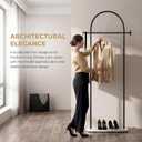 Black Clothing Racks, Modern Industrial Clothes Rack with Shelf, Heavy Duty Freestanding Coat Rack, Metal Coat Hanger Stand with Hooks for Boutique Office