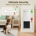 Large Wall Dog Door, 3-Flap Insulated Pet Door, Heavy Duty Steel Frame, Replaceable Flaps, Patented 2-Way Lockable Handle Panel, Easy Install Extreme Weather, Fits Pets up to 100 lb, White, Large for Wall