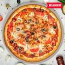 White Marble Non Stick Pizza Pans Set of 3  Carbon Steel Pizza Baking Trays (9.45", 11.02", 12.99") for Oven Use, Durable, PFOA, PFOS, PTFE Free, Dishwasher Safe, Stain-resistant, Easy Cleanup