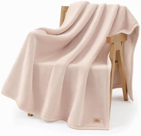 UGG Coco Plush Fleece Throw Blanket – Soft & Cozy Blanket for Couch, Bed & Sofa, Perfect for Home Decor, House Warming Gifts or Luxurious Birthday Gifts for Women, 50" x 70", Pink Himalayan Salt
