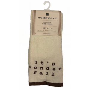 Homewear Hand Towels Set Of 2 15x25 2 Pack It's Wonder Fall 