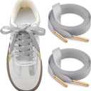 Satin Shoe Laces for Sneakers: 2 Pairs 1 CM Wide Silk Ribbon Shoelaces