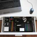 2Pcs Desk Drawer Organizer, Stable Metal Mesh Desk Storage Tray, Versatile Storage Box Set for Office Home Supplies,13 x 9 inches