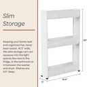 Lavish Home 3 Tier Shelf Rolling Cart - Narrow-Space Kitchen or Bathroom Shelf Organizer Cart - Slim Slide-Out Storage Shelves for Kitchen, Bathroom, Laundry and Pantry, 19.5 x 5 x 28