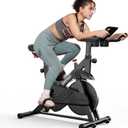 DeerRun Exercise Bike, Indoor Cycling Bike Brake Pad/Adjustable Magnetic Stationary Bike with App, Low Noise Workout Bike for Home Cardio 300lbs Weight Capacity with Pad Mount & LCD Monitor (Black/Red)