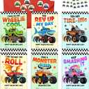 MAPDTWO 36 Packs Valentines Cards for Kids - Monster-style Trucks Valentines Day Card for Kids School Boys Classroom Party Favors - 3.2''x 4.7'' Exchange Monster Vehicle Cards & Stickers, Envelopes