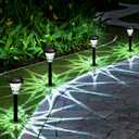 GIGALUMI 12 Pack Solar Lights Outdoor Waterproof,New Upgraded Light for Outside,Solar Garden Lights,Pathway Outdoor Light for Patio,Lawn,Yard and Landscape (Cold White)