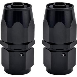 EVIL ENERGY 8AN Hose End Fitting Straight Swivel for CPE Braided Hose Black 2PCS