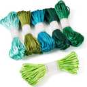 KISSITTY 3mm Craft Thread 131 Yards Green Blue Colorful Embroidery Floss Decorative Polyester Thread for DIY Macrame Jewelry Making Knitting Knotting Crafting Hair Decor