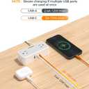 TESSAN Flat Plug Extension Cord 5 FT, Surge Protector Power Strip with 4 AC Outlets 1 USB C and 2 USB A Ports, 900 Joules Protection, Multiple Wall Outlet Extender Suitable for Office Dorm, Grey
