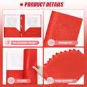 Yeaqee 150 Pack Plastic Folders with Prongs Heavy Duty Plastic 2 Pocket Folder with 3 Prongs, Business Card Slot for Back to School Office Home 11.6 x 9.5 Inch (Red)