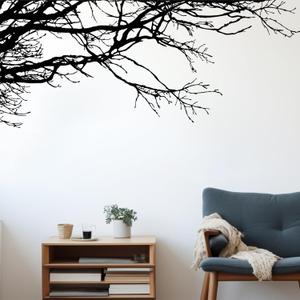 Eersida Tree Wall Decals Peel and Stick 6 Sheets Boho Black Wall Decals Wallpaper Modern Branches Style Black PVC Waterproof for Indoor Home Bedroom Kitchen Living Room Decor (Tree Style)